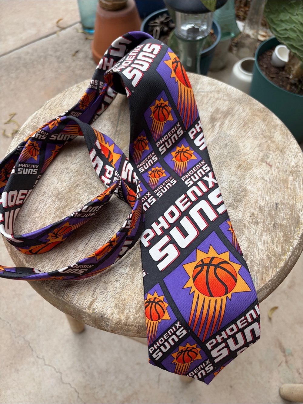 Phoenix Suns NBA throwback RM style Y2K neck Tie - Black & Purple game day